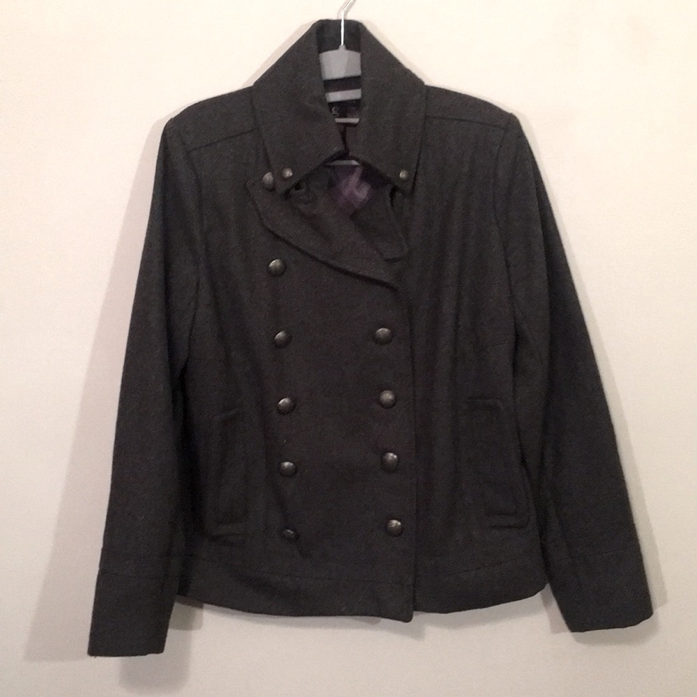 WOMENS Grass Collection Wool Blend Pea Coat M
